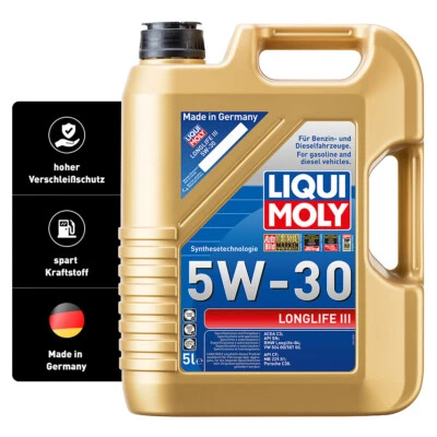 Liqui Moly LM 20647 Motoröl, Öl, Longlife III 5W-30 5L Kanister 5 Liter