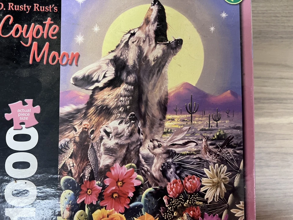 TDC Puzzle D. Rusty Rust's Coyote Moon 1000 pieces 19x26 All Pieces - Image 2 of 4