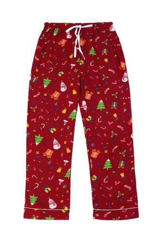Pantalones de mujer de vellón con bolsillos rojo rosa estampados navideños S M L XL 2XL C003 - Imagen 10 de 14