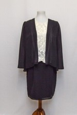 Vintage Ursula 2 womens dress black white midi M 80s