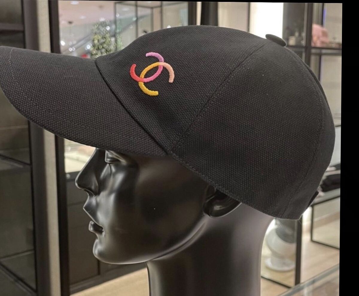 Chanel Black Baseball Hat Cap With CC Logo | eBay Chanel Black Baseball Hat Cap With CC Logo | eBay