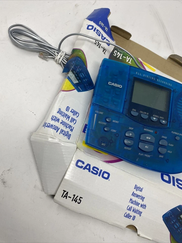contestador automático casio ta-145 unidad solo transparente azul Foto 2 de 3