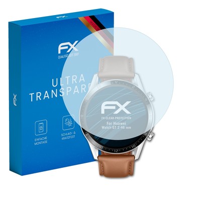 atFoliX 3x Displayschutzfolie für Huawei Watch GT 2 46 mm Schutzfolie klar Folie