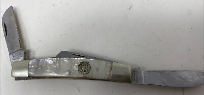 OWL HEAD SOLINGEN GERMANY 4 BLADE CONGRESS FAUX PEARL HANDLES KNIFE has lil rust