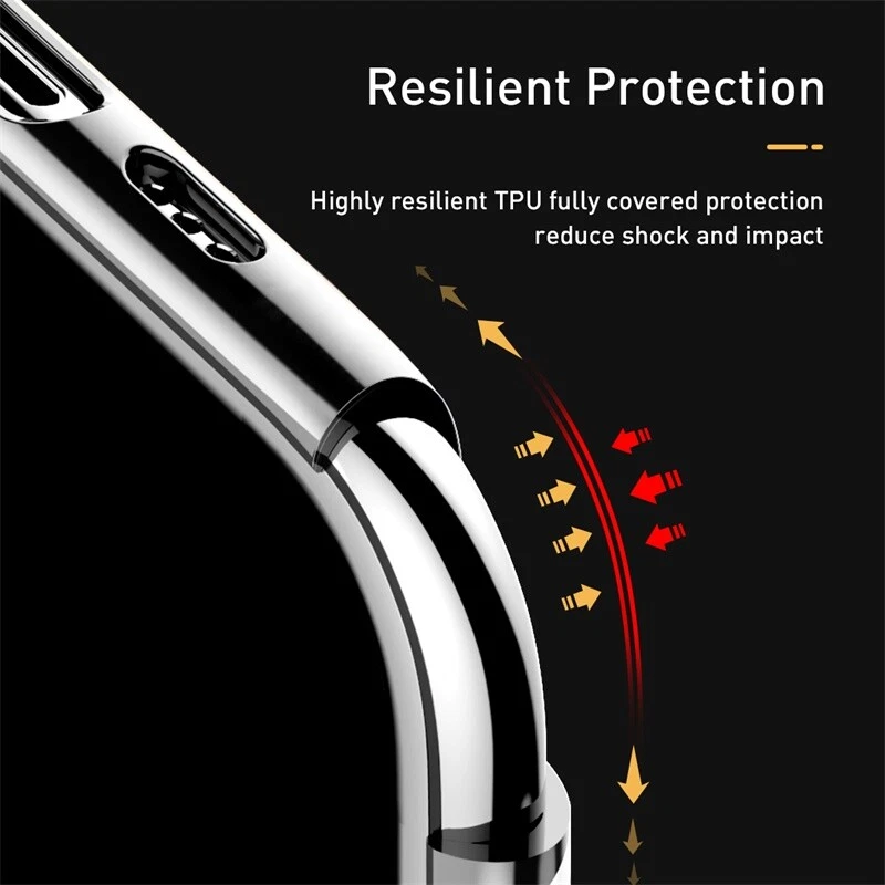 For iPhone 11 13 Pro Max X XR XS Shockproof Transparent Glitter Phone Case Cover — 第 4/4 张图片