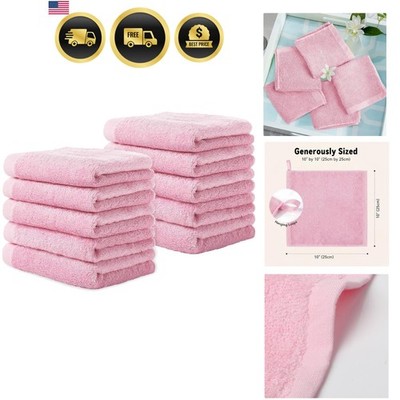 Washcloths Towel Set 10 Pack Baby Rayon Derived from Bamboo Wash Cloth for Ba...