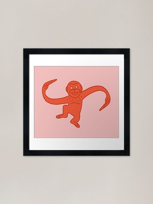 Affenkette gerahmter Kunstdruck gerahmt Wandbild Poster Leinwanddruck Bild