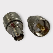 UHF Male PL-259 To BNC Female Coaxial Adapter Connector  Lot of 2 