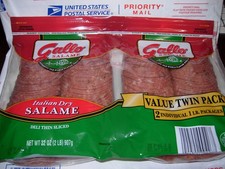 Twin Pack GALLO ITALIAN DRY SALAME Salami 2 Pounds 32oz FRESHEST FREE Priority