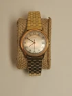 Vintage Timex Men’s Watch Gold Two- Tone 1980s Date Rare Expansion Stretch Band