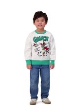 Grinch Kids Sweatshirt Size XL 14/16 Kids Sweater Flocking NEW