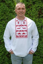 Men's embroidered Vishivanka shirt Unity M White
