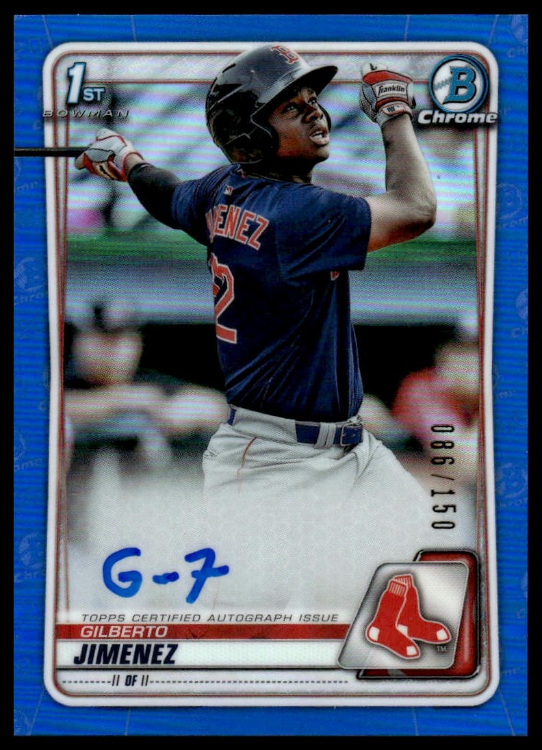 2020 Bowman Chrome #CPA-GJ Gilberto Jimenez Prospect Auto Blue Refractor #/150