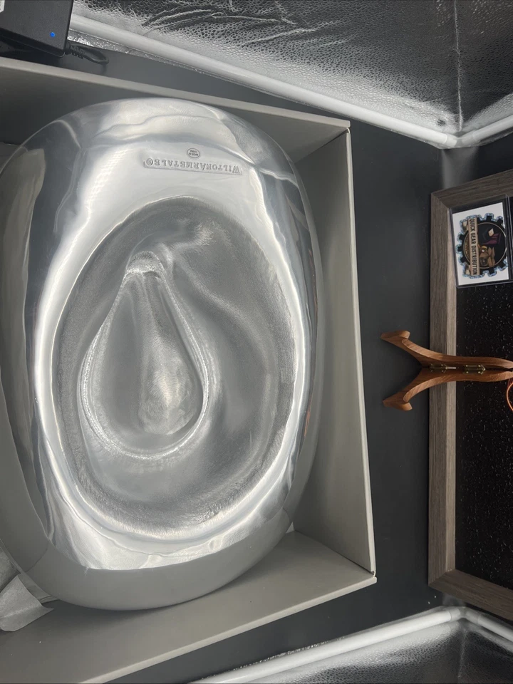 Sombrero de Vaquero Wilton Armetale Peltre Hecho a Mano Chip and Dip Plato para Servir Foto 4 de 4