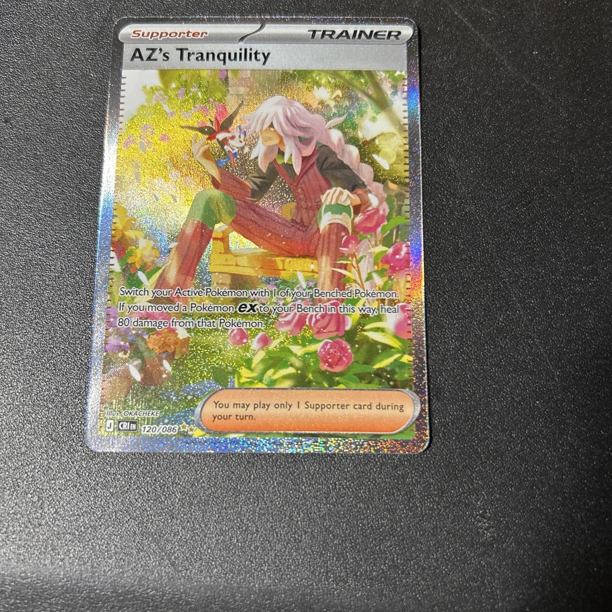 Pokemon AZ's Tranquility SIR - 120/086 Chaos Rising Mint, Free