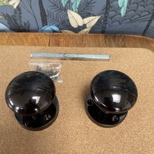 Mortice Door Knob Victorian Black Nickel 