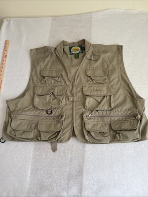 VTG Cabelas Mens Utility Fishing Vest Hunting Outdoors Rugged Pockets Kakhi XXXL