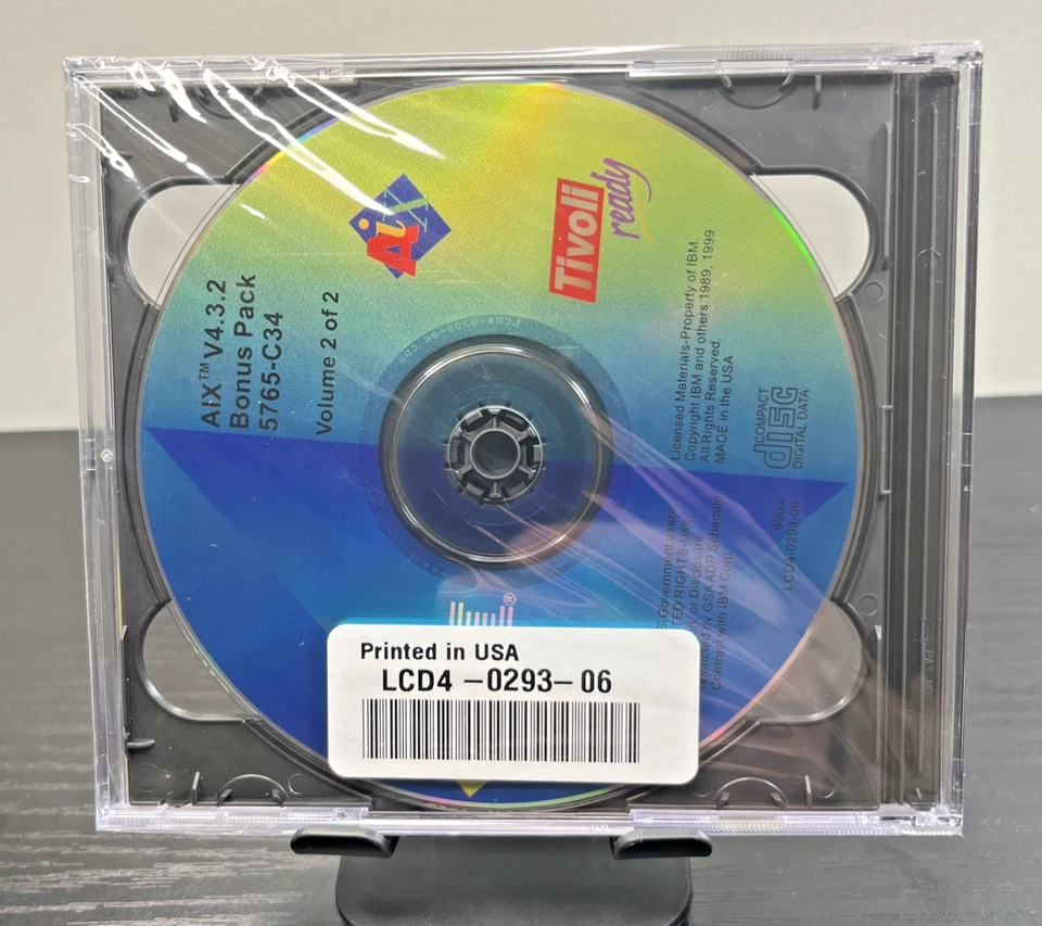 IBM AIX V4.3.2 Bonus Pack 5765-C34 Sellado Vintage UNIX Software CD Foto 2 de 3