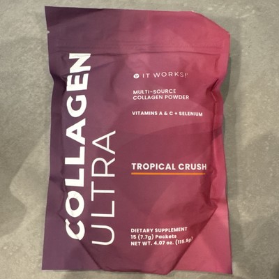 It Works! Multi Source Collagen Powder Tropical Crush 15 Packets New In Package