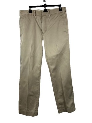 L.L.Bean Men s Standard Fit Chinos 32x30 Khaki Tan Flat Front Cotton Preppy Ivy