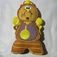 Disney Store Beauty and the Beast Cogsworth Plush Authentic Patch Stuffed Toy