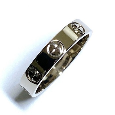 Authentic Cartier Mini Love Ring #48 US4.5 18K 750 WG White Gold