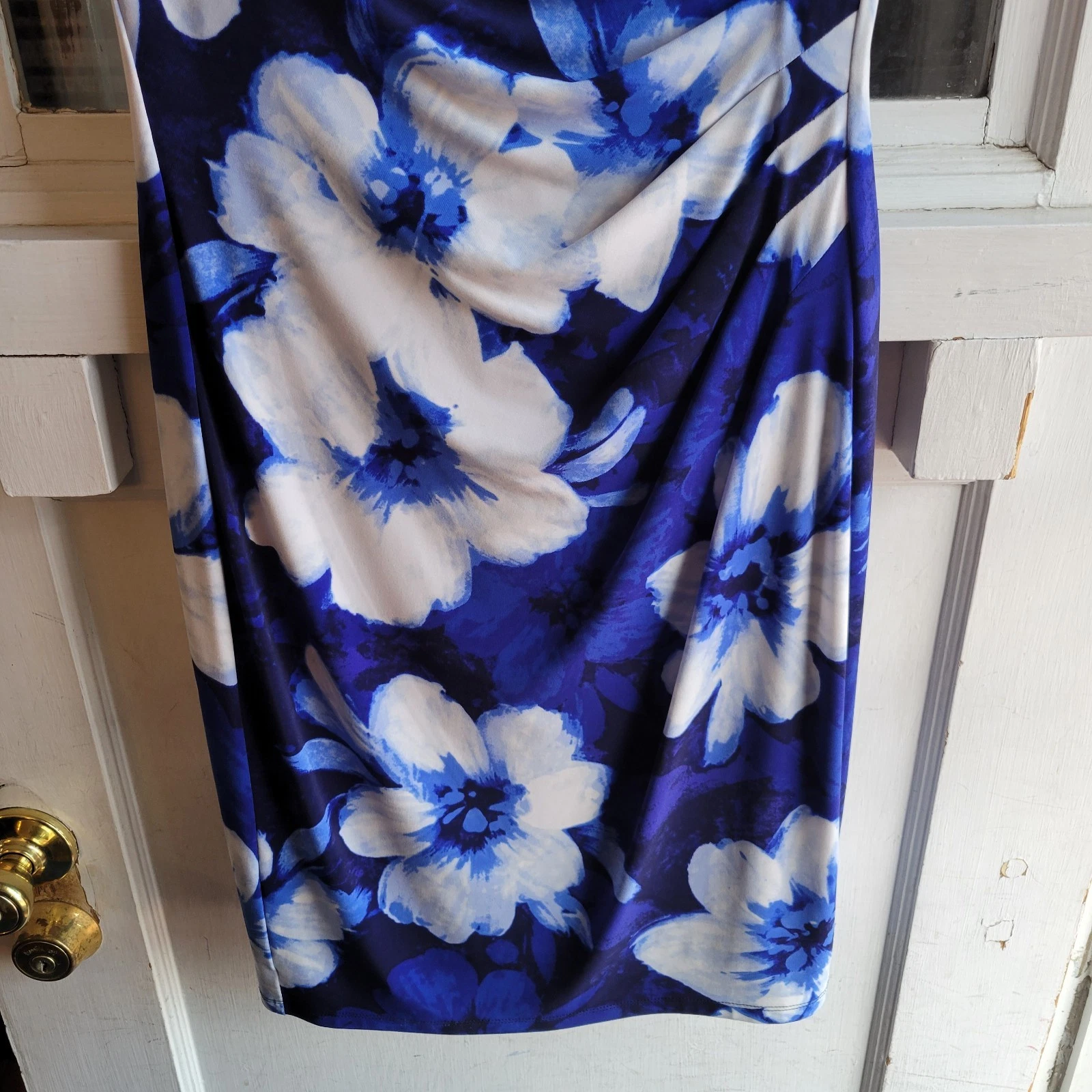 VETEMENTS Abito pullover donna Lauren Ralph Lauren blu bianco floreale senza maniche taglia 8