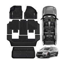 OEDRO Floor Mats  Cargo Mat Fit for Chrysler Pacifica 2017-2025 2026 No Hybr...