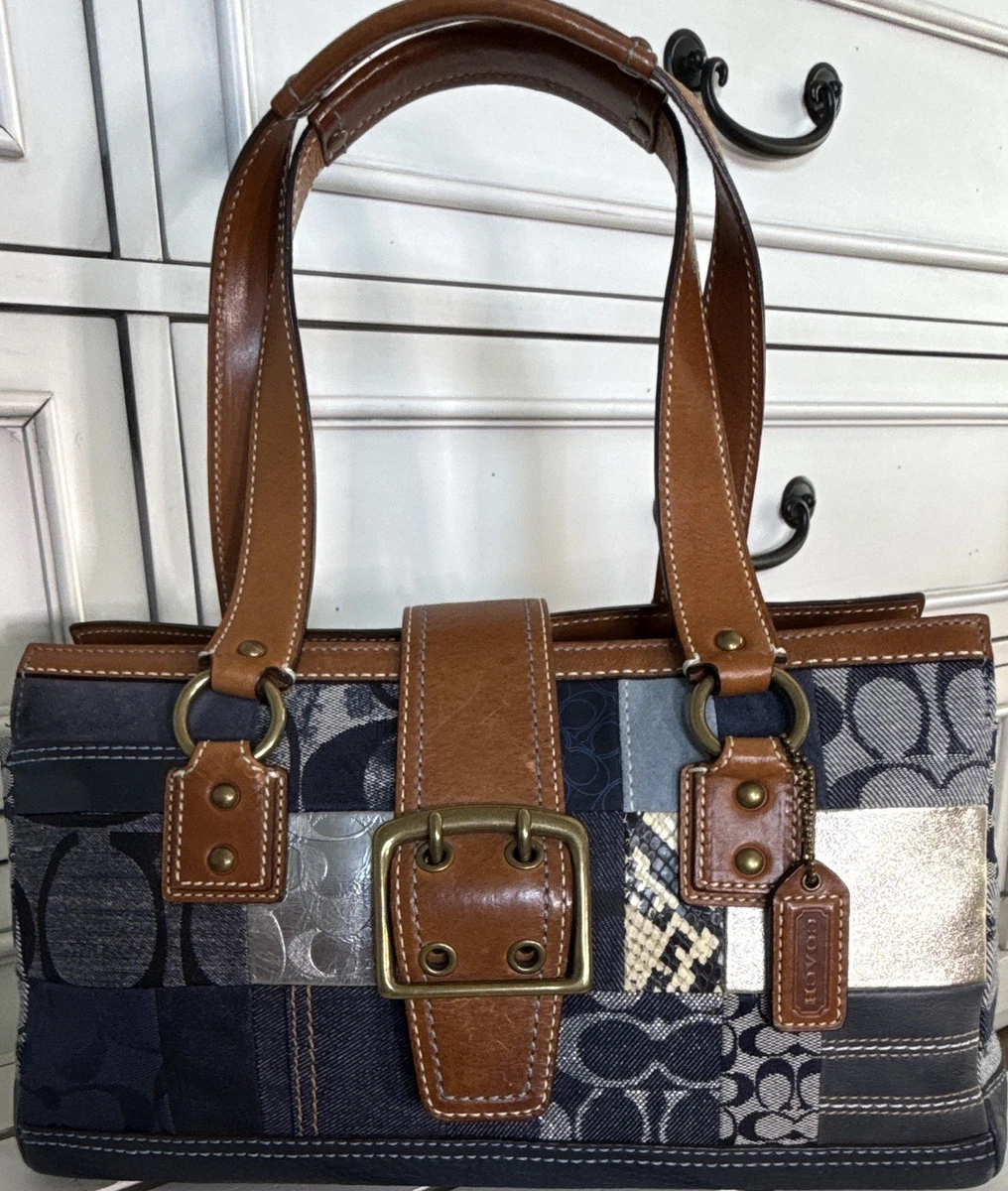 Coach Patchwork Denim Exterior Satchel/Top Handle Bag Handbags