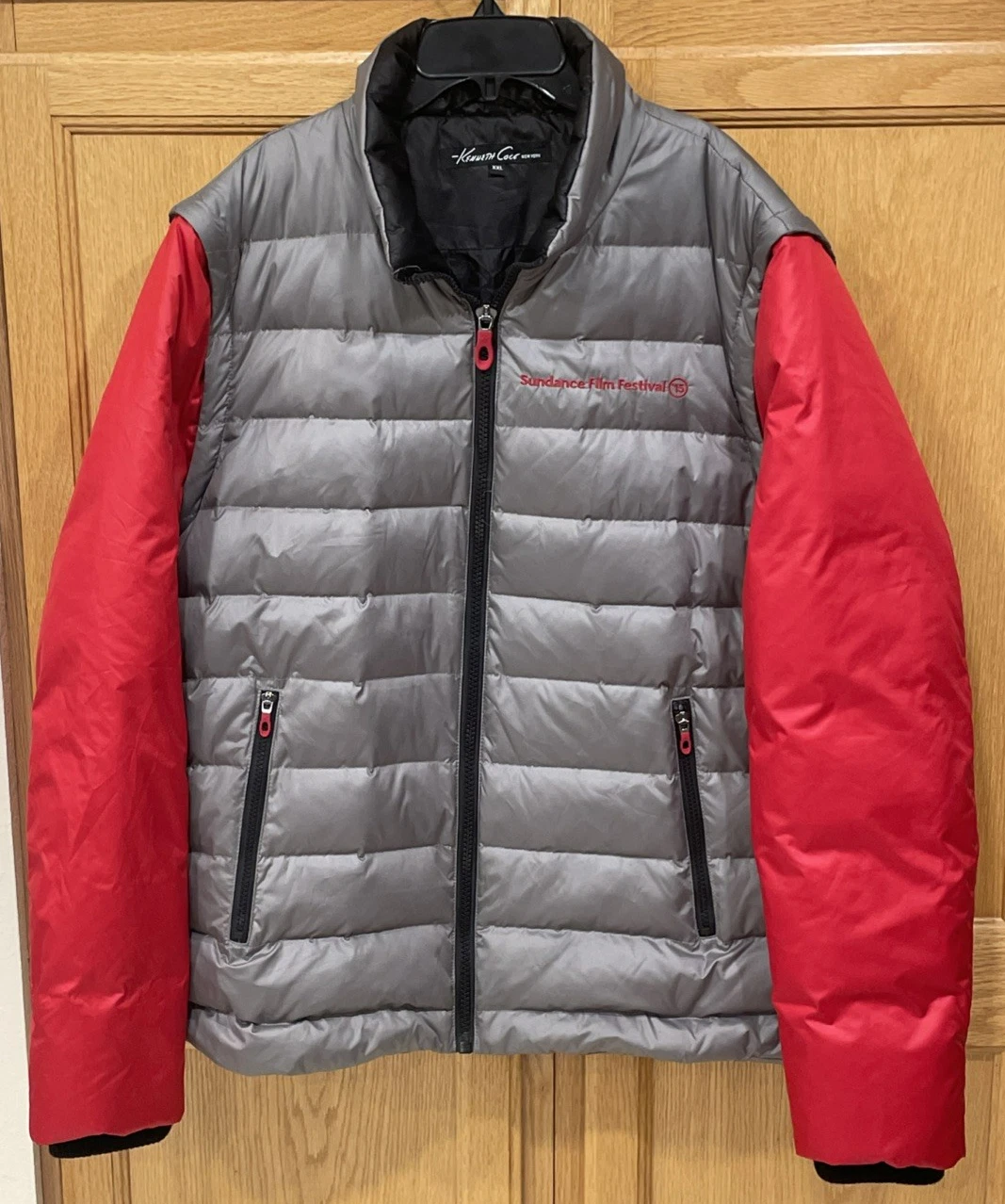 Kenneth Cole Down Puffer Jacket/Vest XXL Gray Red Sundance Film Festival 2015