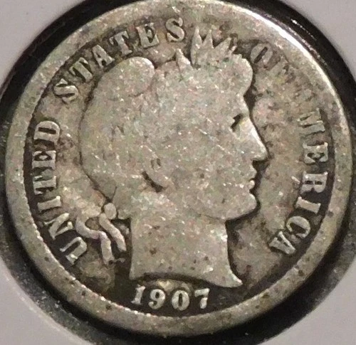 Photo of a 1907-O Barber Dime from an eBay listing that sold on Jul 14, 2026