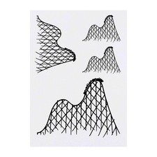 4 x 'Rollercoaster' Temporary Tattoos / Transfers TO00033681 