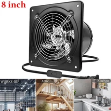 8 inch Exhaust Fan Ventilation Extractor Fan 110V Wall-Mounted Blower Duct Fan
