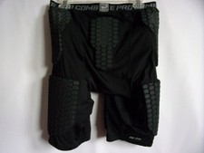 L NIKE Pro Combat Black Compression Shorts W/Padding Athletic Sports