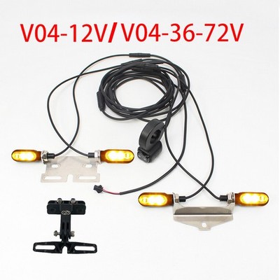 E-Bike 12V 36V-72V Front & Rear Blinker Set mit Halterung Wasserdichter Stecker
