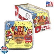 C S Party Mix Suet Treat, Suet Cakes for Wild Birds Including Robins, Blue Jays,