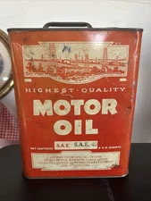Vintage 2 Gallon Motor Oil Can S.A.E