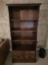 Laura Ashley Garrat 4 Drawer Bookcase Chestnut Finish Shelving Unit  🚚 Avail