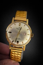 Vintage Herrenarmbanduhr Santima Handaufzug mit Flexband funktioniert Swiss Made