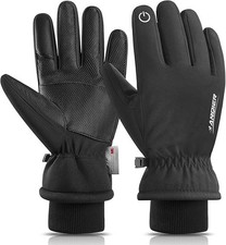 anqier Winter Gloves -30 Waterproof Windproof Thermal Large, Black-yx