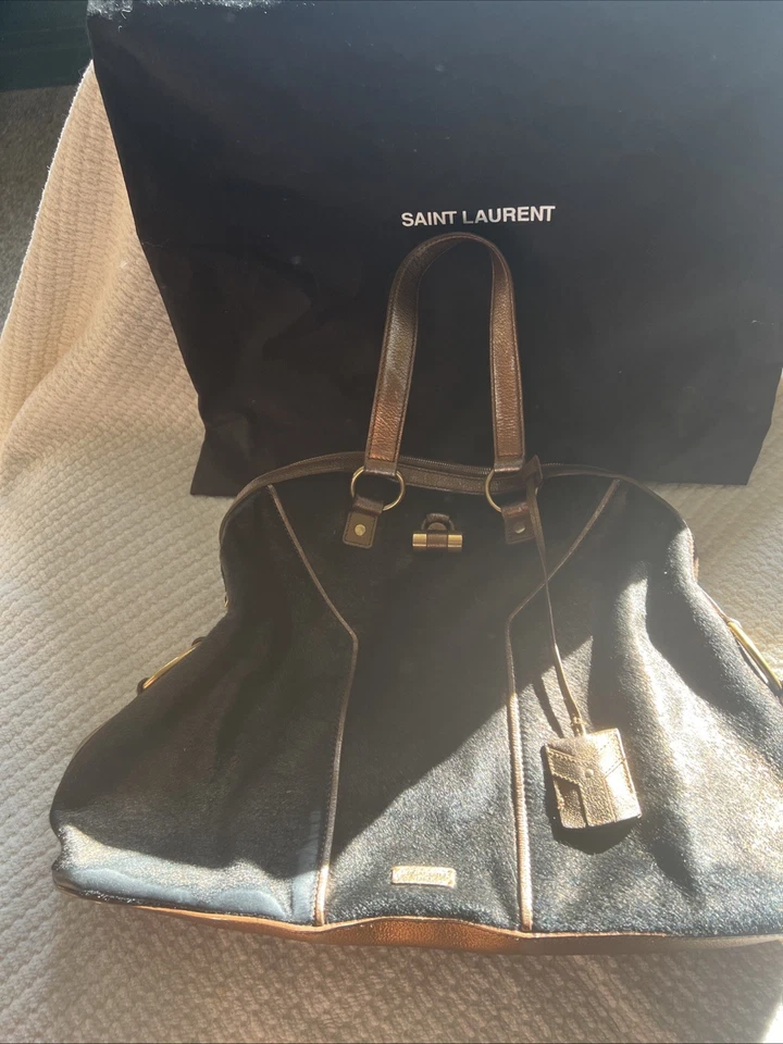 YSL Pony Hair Metallic Muse Bag - Image 2 of 4