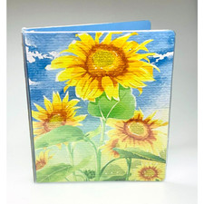 Fashion Designer Binder 1", Sunflowers, Solid Blue on the Inside