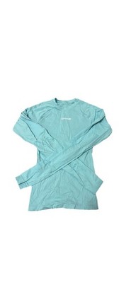 DFYNE Light Blue Crew Neck Long Sleeve T-Shirt Women's Casual Basic
