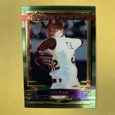 1994 Topps Finest Baseball Mike Perez card #124 St. Louis Cardinals