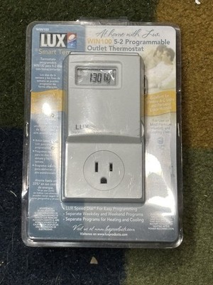 Lux Smart Temp Win 100 Series 5-2 Programmable Outlet Thermostat & New