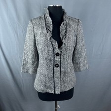 Classiques Entier Atelier Blazer Jacket Womens 8 Black White Single Breasted