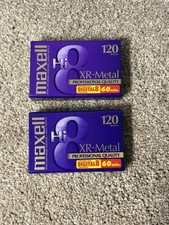 Lot of 2 Maxell Hi8 XR-Metal 8mm Camcorder Video Tape 120 Min Digital8