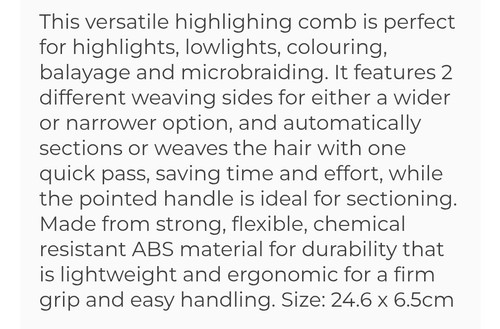 Versatile High/Low Lighting Comb - Picture 3 of 3