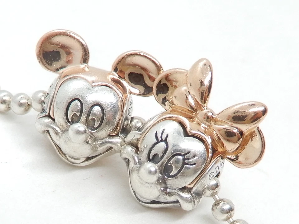 Auth. Pandora Essence Rose Gold Minnie & Mickey Charm 787504 & 787503 Set of 2 - Image 3 of 4