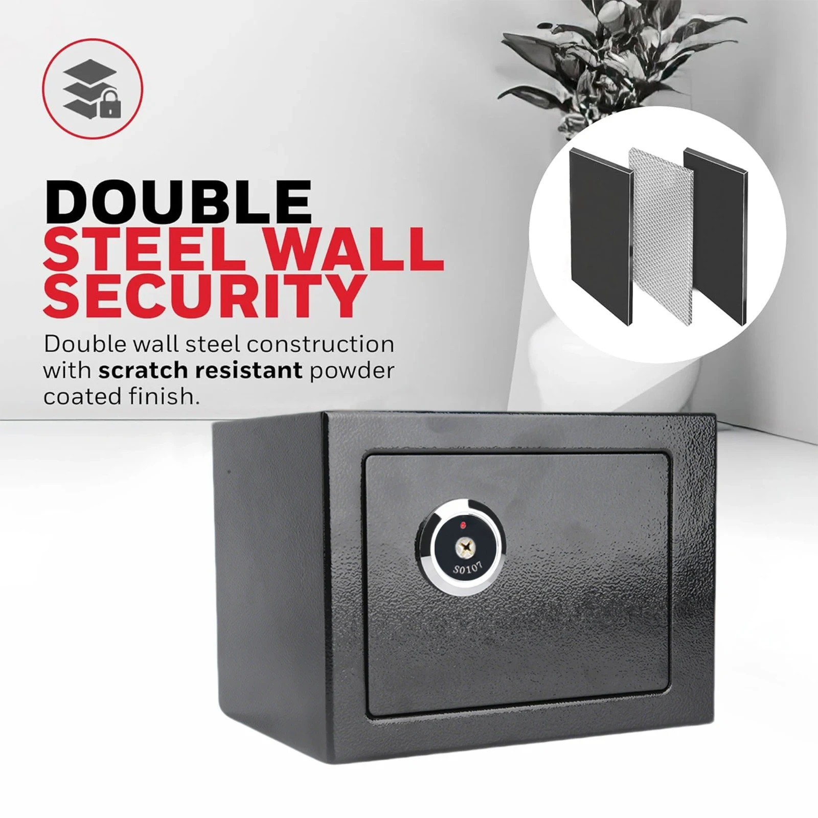 Cassaforte Hotel 23x17x17 cm Acciaio Verniciato - Sicurezza Incasso